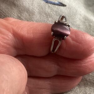 Sterling ring with purple stone sz 8